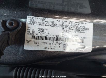 Lot #3053064985 2018 FORD FOCUS S