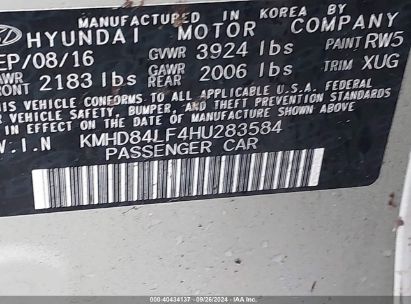 Lot #3007845270 2017 HYUNDAI ELANTRA LIMITED