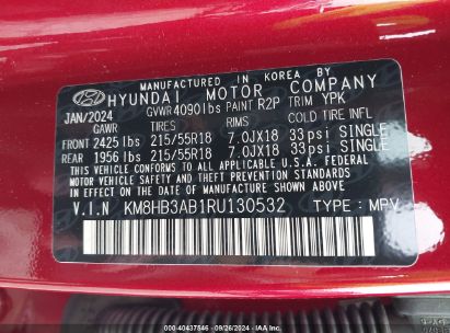 Lot #2997778110 2024 HYUNDAI KONA SEL