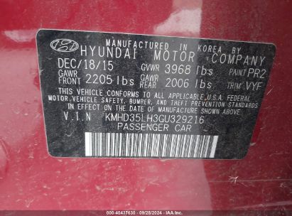 Lot #2992833276 2016 HYUNDAI ELANTRA GT