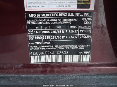 Lot #3056467124 2006 MERCEDES-BENZ ML 350 4MATIC