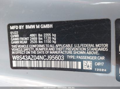 Lot #2992830378 2022 BMW M4 COMPETITION XDRIVE