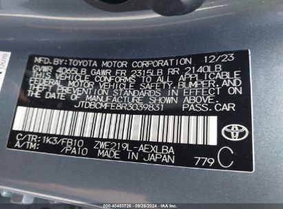 Lot #2996534977 2024 TOYOTA COROLLA HYBRID LE