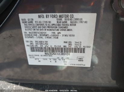 Lot #2996534966 2020 FORD ECOSPORT SE