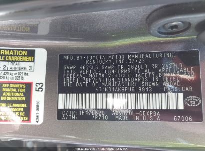 Lot #3035091017 2023 TOYOTA CAMRY XSE HYBRID