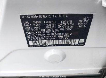 Lot #2997777233 2022 HONDA HR-V AWD SPORT