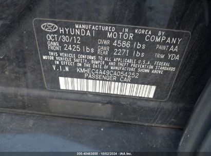 Lot #2992819852 2012 HYUNDAI SONATA HYBRID