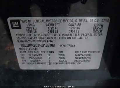 Lot #3004094363 2017 CHEVROLET SILVERADO 1500 2LT