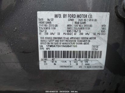 Lot #2992830262 2022 FORD EXPLORER XLT