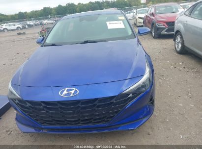 Lot #2997777158 2022 HYUNDAI ELANTRA HYBRID BLUE