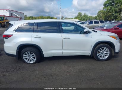 Lot #3035077257 2016 TOYOTA HIGHLANDER LE V6