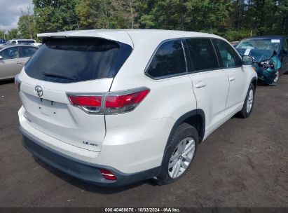 Lot #3035077257 2016 TOYOTA HIGHLANDER LE V6