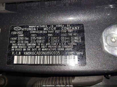 Lot #2997777134 2022 HYUNDAI KONA SEL