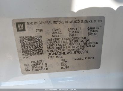 Lot #2992826940 2020 CHEVROLET EQUINOX FWD LS