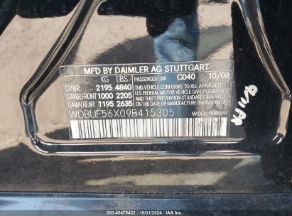 Lot #3041543436 2009 MERCEDES-BENZ E 350