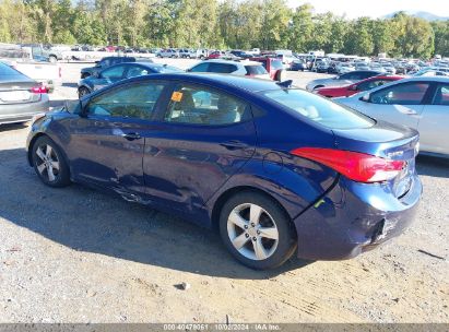 Lot #2997777596 2013 HYUNDAI ELANTRA GLS