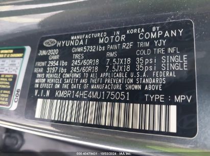 Lot #3005350149 2021 HYUNDAI PALISADE SE