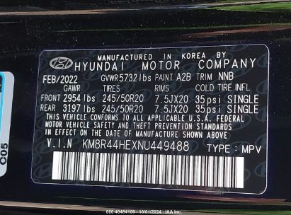 Lot #2992826268 2022 HYUNDAI PALISADE SEL