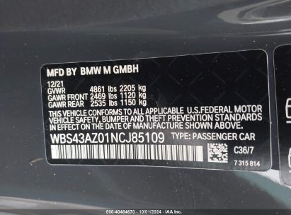 Lot #3051084719 2022 BMW M4 COMPETITION XDRIVE