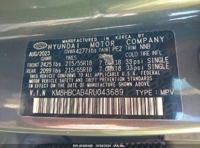 Lot #2996534427 2024 HYUNDAI KONA SEL