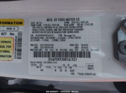 Lot #2992826630 2017 FORD FUSION TITANIUM