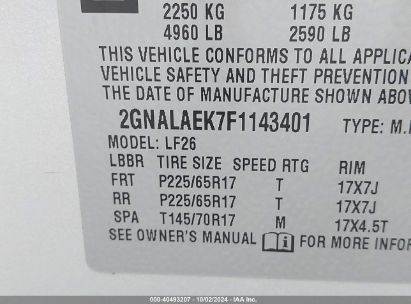 Lot #3042571743 2015 CHEVROLET EQUINOX LS