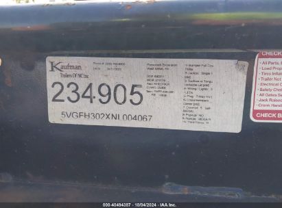 Lot #2997765442 2022 KAUFMAN TRAILERS TRAILER