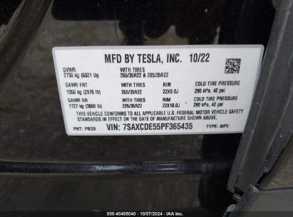 Lot #2995300638 2023 TESLA MODEL X DUAL MOTOR ALL-WHEEL DRIVE/STANDARD RANGE