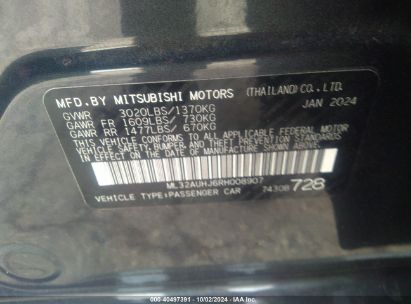 Lot #2992818340 2024 MITSUBISHI MIRAGE ES