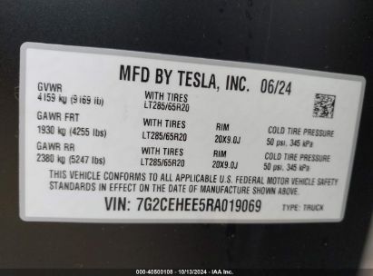 Lot #2995300354 2024 TESLA CYBERTRUCK CYBERBEAST