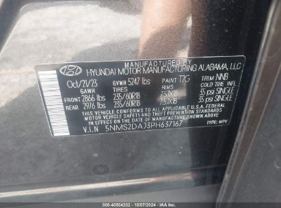 Lot #3035077047 2023 HYUNDAI SANTA FE SEL