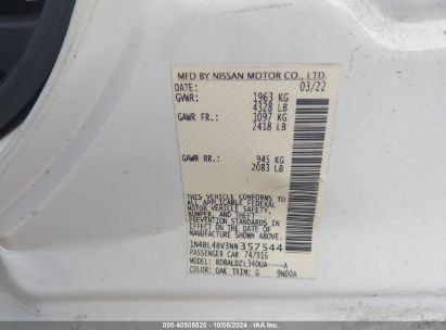 Lot #2992826442 2022 NISSAN ALTIMA S FWD