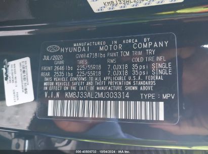 Lot #2996534237 2021 HYUNDAI TUCSON SEL