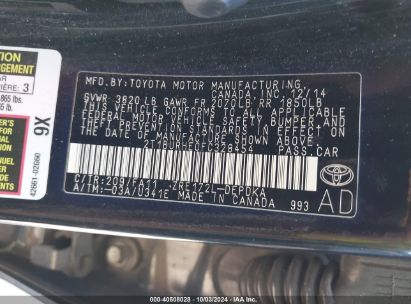 Lot #2992830517 2015 TOYOTA COROLLA L