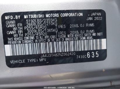 Lot #2992825797 2022 MITSUBISHI OUTLANDER ES 2.5 2WD