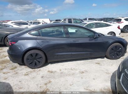 Lot #2992825775 2024 TESLA MODEL 3 REAR-WHEEL DRIVE