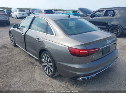 Lot #2992825895 2021 AUDI A4 PREMIUM 40 TFSI QUATTRO S TRONIC