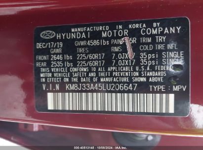 Lot #2992825848 2020 HYUNDAI TUCSON VALUE