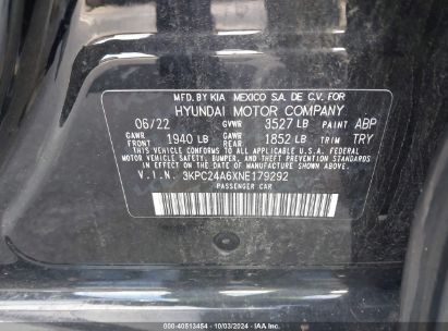 Lot #2992825803 2022 HYUNDAI ACCENT SE