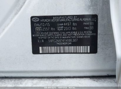 Lot #2991586679 2015 HYUNDAI SONATA SE