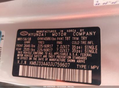 Lot #3007844049 2018 HYUNDAI TUCSON SEL PLUS