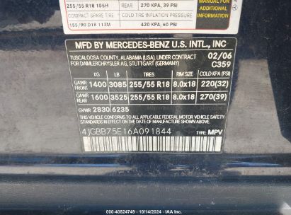 Lot #2990356957 2006 MERCEDES-BENZ ML 500 4MATIC