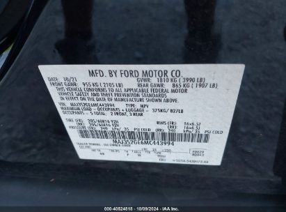 Lot #2995300761 2021 FORD ECOSPORT SE