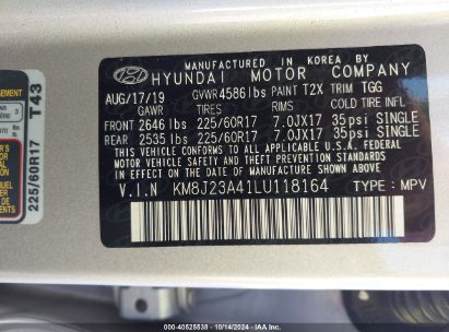 Lot #2992825734 2020 HYUNDAI TUCSON SE