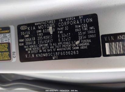 Lot #2992830103 2015 KIA SEDONA LX