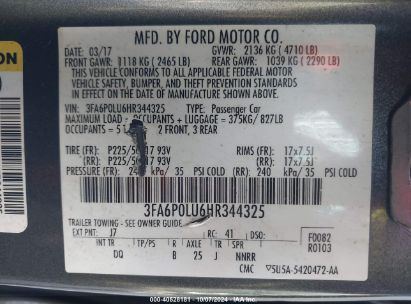 Lot #2992817874 2017 FORD FUSION HYBRID SE