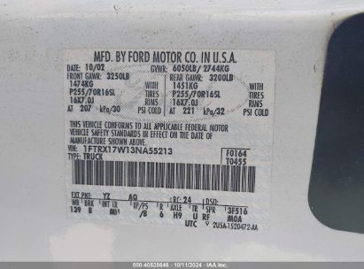 Lot #2996534038 2003 FORD F-150 LARIAT/XL/XLT