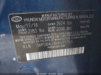 Lot #2995300975 2017 HYUNDAI ELANTRA SE