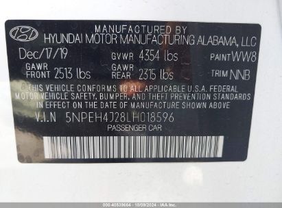 Lot #2994068180 2020 HYUNDAI SONATA LIMITED