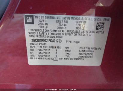 Lot #2996533920 2015 CHEVROLET SILVERADO 1500 1LT